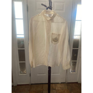 Women's vintage TESS Cream Silk Blouse Size 14